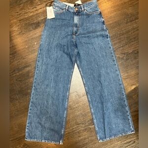 3x1 Women's Wide Leg Flare Jeans in Medium Blue
